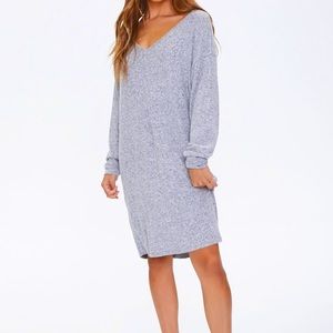 Forever 21 Marled Shift Long Sleeve Dress Small